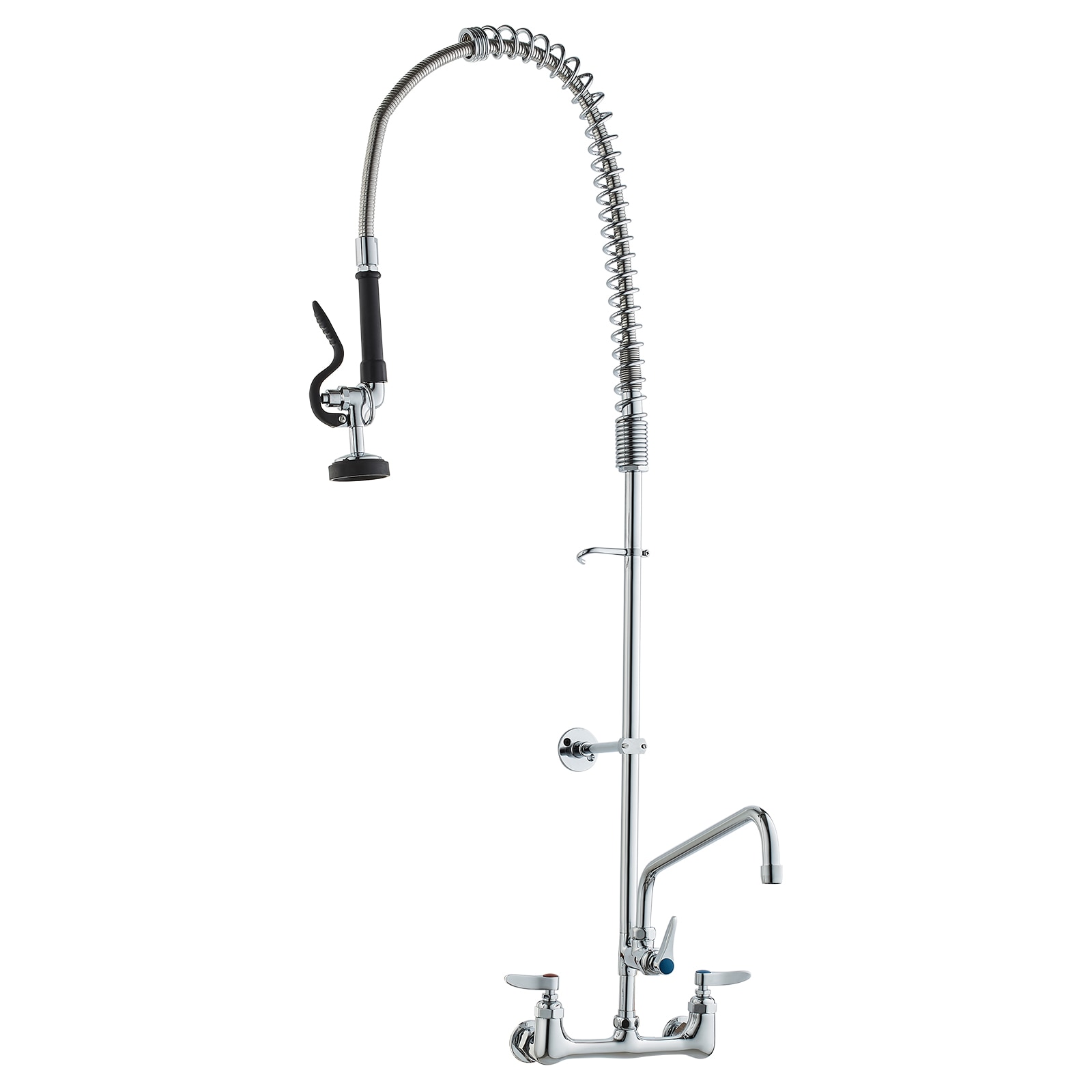 Commercial Kitchen Faucet With Pre-rinse Sprayer And Swing Spout_voghion.com